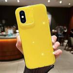 For iPhone XS Max Jelly Glitter Solid Color TPU Phone Case(Yellow)