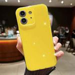 For iPhone 12 Jelly Glitter Solid Color TPU Phone Case(Yellow)