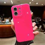 For iPhone 12 Jelly Glitter Solid Color TPU Phone Case(Rose Red)