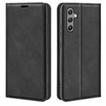 For Samsung Galaxy A24 4G / 5G Retro-skin Magnetic Suction Leather Phone Case(Black)