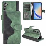 For Samsung Galaxy A24 4G / 5G Stitching Horizontal Flip Leather Phone Case(Green)