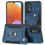 For Samsung Galaxy A32 4G Retro Skin-feel Ring Multi-card Wallet Phone Case(Blue)