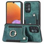 For Samsung Galaxy A32 4G Retro Skin-feel Ring Multi-card Wallet Phone Case(Green)