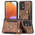 For Samsung Galaxy A32 4G Retro Skin-feel Ring Multi-card Wallet Phone Case(Brown)