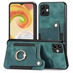 For Samsung Galaxy A04 Retro Skin-feel Ring Multi-card Wallet Phone Case(Green)