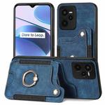 For Realme C35 Retro Skin-feel Ring Multi-card Wallet Phone Case(Blue)