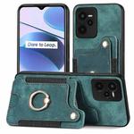 For Realme C35 Retro Skin-feel Ring Multi-card Wallet Phone Case(Green)