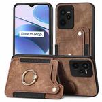 For Realme C35 Retro Skin-feel Ring Multi-card Wallet Phone Case(Brown)
