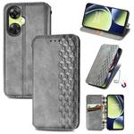 For OnePlus Nord CE 3 Lite Cubic Grid Pressed Magnetic Leather Phone Case(Gray)