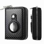 For AirTag Zipper Wallet Protective Cover Case(Matte Black)