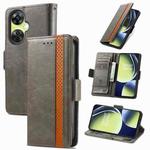 For OnePlus Nord CE 3 Lite CaseNeo Splicing Dual Magnetic Buckle Leather Phone Case(Gray)