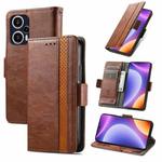 For Redmi Note 12 Turbo CaseNeo Splicing Dual Magnetic Buckle Leather Phone Case(Brown)
