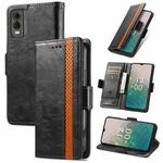 For Nokia C32 CaseNeo Splicing Dual Magnetic Buckle Leather Phone Case(Black)