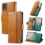 For Nokia C32 CaseNeo Splicing Dual Magnetic Buckle Leather Phone Case(Khaki)