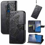 For Nokia C3 Butterfly Love Flower Embossed Leather Phone Case(Black)