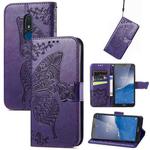 For Nokia C3 Butterfly Love Flower Embossed Leather Phone Case(Purple)