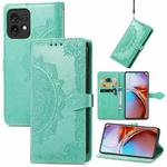 For Motorola Moto X40 Mandala Flower Embossed Leather Phone Case(Green)