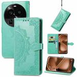 For OPPO Find X6 Pro Mandala Flower Embossed Leather Phone Case(Green)