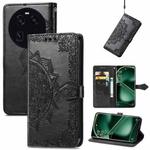 For OPPO Find X6 Mandala Flower Embossed Leather Phone Case(Black)