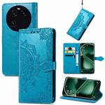 For OPPO Find X6 Mandala Flower Embossed Leather Phone Case(Blue)