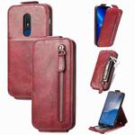 For Nokia C3 Zipper Wallet Vertical Flip Leather Phone Case(Red)