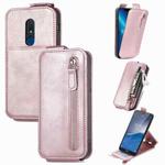 For Nokia C3 Zipper Wallet Vertical Flip Leather Phone Case(Rose Gold)