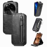 For OPPO Find X6 Pro Zipper Wallet Vertical Flip Leather Phone Case(Black)