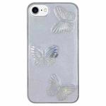 For iPhone SE 2022/ 2020 / 7/8 Clear Crystal Butterflies TPU Phone Case(Transparent)