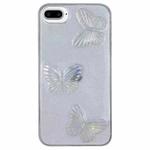 For iPhone 7 Plus / 8 Plus Clear Crystal Butterflies TPU Phone Case(Transparent)