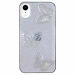 For iPhone XR Clear Crystal Butterflies TPU Phone Case(Transparent)