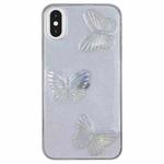 For iPhone XS Max Clear Crystal Butterflies TPU Phone Case(Transparent)
