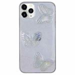 For iPhone 11 Pro Max Clear Crystal Butterflies TPU Phone Case(Transparent)