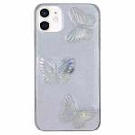 For iPhone 12 mini Clear Crystal Butterflies TPU Phone Case(Transparent)