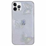 For iPhone 12 Pro Max Clear Crystal Butterflies TPU Phone Case(Transparent)