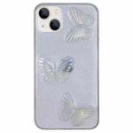 For iPhone 13 Clear Crystal Butterflies TPU Phone Case(Transparent)