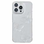 For iPhone 14 Pro Max Clear Crystal Butterflies TPU Phone Case(Transparent)