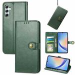 For Samsung Galaxy A34 5G Retro Solid Color Buckle Leather Phone Case(Green)