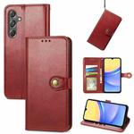 For Samsung Galaxy A15 Retro Solid Color Buckle Leather Phone Case(Red)