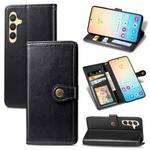 For Samsung Galaxy S24 5G Retro Solid Color Buckle Leather Phone Case(Black)
