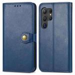 For Samsung Galaxy S25 5G Retro Solid Color Buckle Leather Phone Case(Blue)