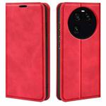 For OPPO Find X6 Retro-skin Magnetic Suction Leather Phone Case(Red)