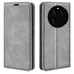 For OPPO Find X6 Pro Retro-skin Magnetic Suction Leather Phone Case(Grey)
