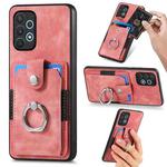 For Samsung Galaxy A32 4G Retro Skin-feel Ring Card Wallet Phone Case(Pink)
