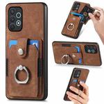 For Samsung Galaxy A32 4G Retro Skin-feel Ring Card Wallet Phone Case(Brown)