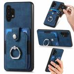 For Samsung Galaxy A32 5G Retro Skin-feel Ring Card Wallet Phone Case(Blue)