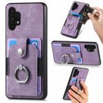 For Samsung Galaxy A32 5G Retro Skin-feel Ring Card Wallet Phone Case(Purple)