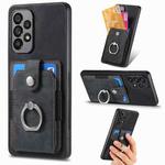 For Samsung Galaxy A53 5G Retro Skin-feel Ring Card Wallet Phone Case(Black)