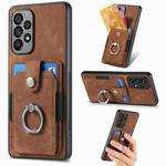 For Samsung Galaxy A53 5G Retro Skin-feel Ring Card Wallet Phone Case(Brown)