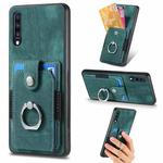 For Samsung Galaxy A70 / A70s Retro Skin-feel Ring Card Wallet Phone Case(Green)