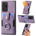 For Samsung Galaxy Note20 Ultra Retro Skin-feel Ring Card Wallet Phone Case(Purple)
